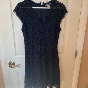 H&M Short Sleeve Blue Lace Dress - Small